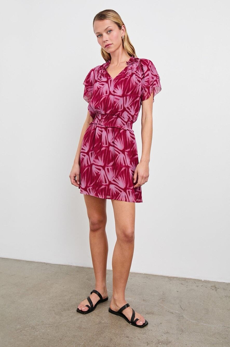 Rails Terrin Mini Dress in Bahia Pink Palm Print Size M